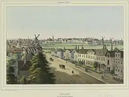 Altonas Windmühlen von 1860 (aus der nördlichen Sicht).