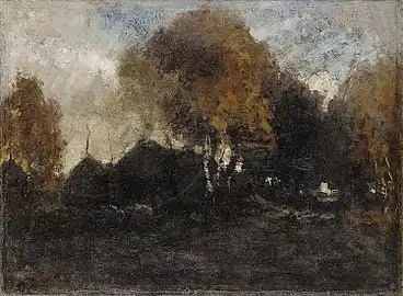 Landschaft (ungarisch Táj), Öl auf Leinwand, nicht datiert, Privatsammlung