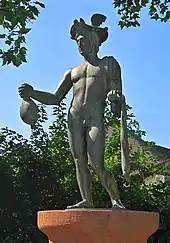 Skulptur des Merkur in Pachten (Contiomagus)