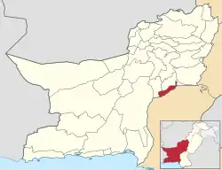 Karte von Pakistan, Position von Distrikt Jafarabad hervorgehoben