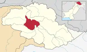 Karte von Pakistan, Position von Distrikt Gilgit hervorgehoben