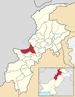 Karte von Pakistan, Position von Khyber hervorgehoben
