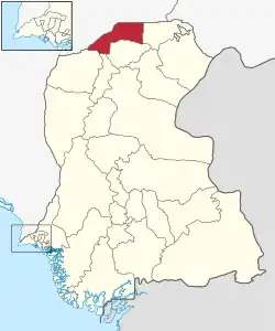 Karte von Pakistan, Position von Distrikt Jacobabad hervorgehoben