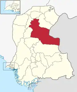 Karte von Pakistan, Position von Distrikt Khairpur hervorgehoben