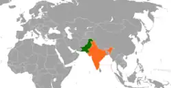Lage von Indien und Pakistan