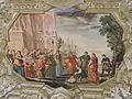 Die Auffindung des Moses, Deckenfresko im Palazzo Agostino Spinola, Genua