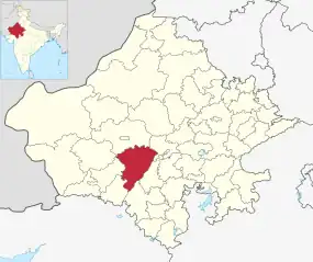 Positionskarte des Distrikts Pali