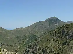 Blick auf Panagia im Avgo-Hochtal am Fuße des Pembonas