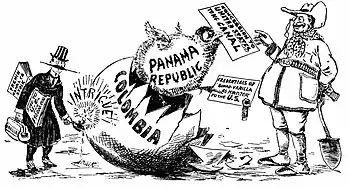 US-Karikatur zum Hay-Bunau-Varilla-Vertrag