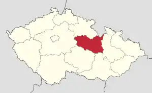 Lage von Pardubický kraj in Tschechien (anklickbare Karte)
