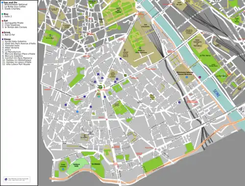 Plan des 13. Arrondissements