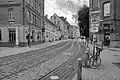 Blick durch die Davenstedter Straße in Richtung der Haltestelle Nieschlagstraße, von rechts einmündende Dieckbornstraße