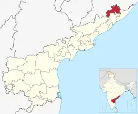 Positionskarte des Distrikts Parvathipuram Manyam