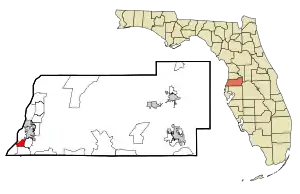 Lage von Beacon Square im Pasco County (links) und in Florida (rechts)