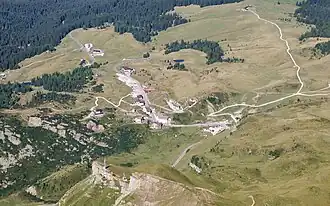 Die Passhöhe von der Cima di Vezzana gesehen