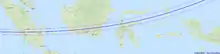 Detailkarte des Finsternispfades in Indonesien. Eclipse2016 Android App / Geodata from OpenStreetMap
