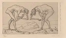 Invention Nr. 6: Zwei Männer, einander in höherer Stellung vermutend, begegnen sich, 1903, Radierung, National Gallery of Art, Washington, D.C.