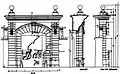 Aufriss Portal, Querschnitt und Seitenansicht