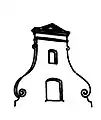 Zeichnung des Barockgiebels von Haus Bolkerstraße 57 von Paul Sültenfuß