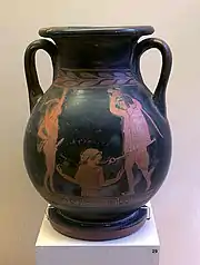 Die Geburt der Aphrodite auf einer attisch-rotfigurigen Pelike,um 450 v.&nbsp;Chr. (Archäologisches Museum, Rhodos)