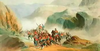 Schlacht von Calatafimi, Lithographie C. Perrin, 1861