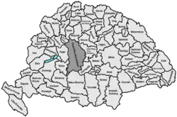 Lage des Komitats Pest-Pilis-Solt-Kiskun