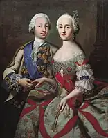 Georg Christoph Grooth – Porträt des Großherzogs Peter Fedorovich (zukünftiger Peter III.) und seiner Frau Großfürstin Katharina Alexejewna (zukünftige Katharina II.)
