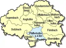 Eingemeindungen nach Pfaffenhofen an der Ilm in der Gebietsreform