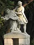 Statue des hl. Johannes von Nepomuk vor der Kirche