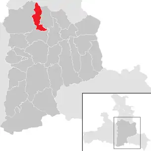 Lage der Gemeinde Pfarrwerfen im Bezirk St. Johann im Pongau (anklickbare Karte)