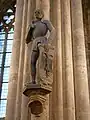 Pfeilerfigur mit Doppeladlerschild