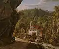 Ancien moulin près du Hohwald en Alsace, s. d., aquarelle sur traits à la mine de plomb (1865)