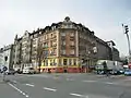 Der Frankenschnellweg an der Ecke Rothenburger Straße/Pfinzingstraße im äußersten Osten des Stadtteiles