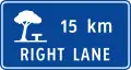 Hinweis auf einen Rastplatz in 15&nbsp;km Entfernung, Schild von den Philippinen