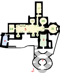 Plan des Komplexes von San Giovanni a Carbonara