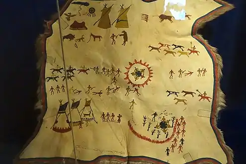 Bemaltes Elchfell der Siksika, Kanada  (spätes 19. Jahrhundert)