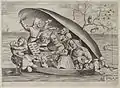 Pretmakers in een mossel op zee (1562)