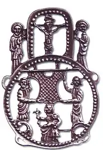 Moderner Nachguss eines Aachener Pilgerzeichens von 1330