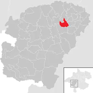 Lage der Gemeinde Pilsbach im Bezirk Vöcklabruck (anklickbare Karte)