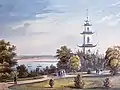 Lithografie des Parks 1845