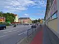 Pirna: Blick auf den Kreuzungsbereich der Dresdner Straße mit der Maxim-Gorki-Straße/ Dippoldiswalder Straße (Aufnahme 2015)
