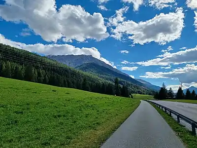 Piz Mezzaun, von Zuoz aus fotografiert