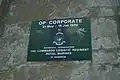 Erinnerungsplakette an das British Cdo Log Regt RM