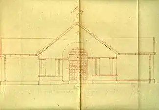 Bauzeichnung des Ist-Bestands der ehemaligen Friedhofskapelle (um 1947)
