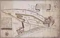 Plan des Wegs von der Burg zum Schlösschen im Englischen Garten (1817)