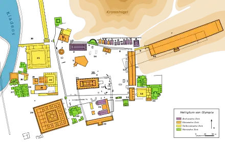 Plan des Heiligtums von Olympia