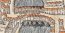 Die Brücke 1550 auf dem Plan von Truschet und Hoyau