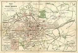 Stadtplan von Bochum, 1897