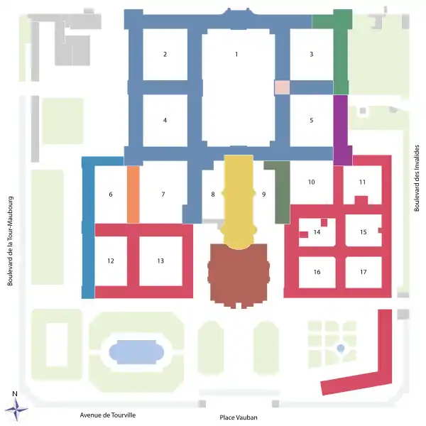 Grundriss des Hôtel des Invalides