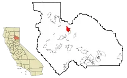 Lage im Plumas County und in Kalifornien